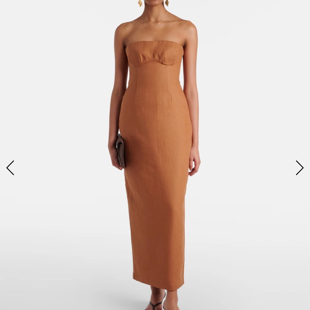 SIR the label Evalita linen maxi dress Strapless 0 / US2 - NEW W TAGS